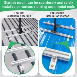 Starlink Mounting Kit for Standing Seam Metal Roof with Starlink Pipe Adapter