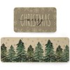 ARKENY Xmas Kitchen Mats Set of 2,Winter Christmas Tree Print