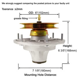 q&p 60" Deck Spindle Assembly Bracket Replaces John Deere TCA13807 AM141457 AM124339 Compatible with John Deere 4100 4200 4400 4500 4600 4700 F680 F687 M653 777 and 797