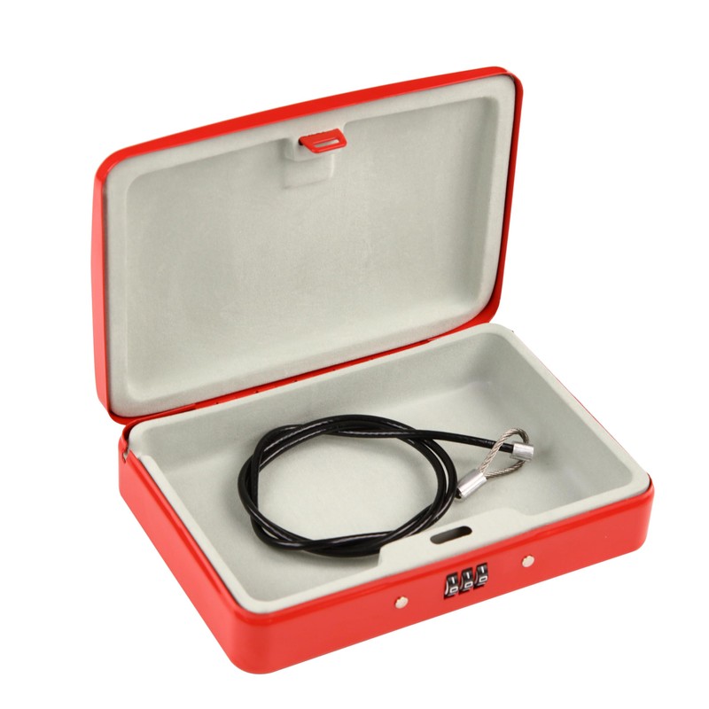 SEPOX® Water/Fire-Resistant Portable Security Case Lock Box Steel, Small Personal