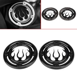 Unbranded Motorcycle Flame Rear Speaker Grill Accent Trim Cover For Harley Road Tri Glide