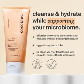 Cocokind Cocokind Oil to Milk Face Wash, Oil Based Cleanser and Oil Makeup Remover - Cleansing Oil, Cleansing Milk and Cream Cleanser for Face