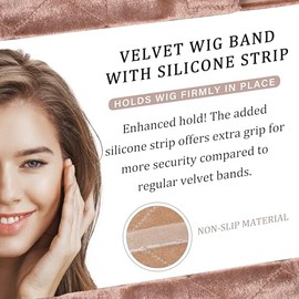 Banda para peluca GEX de terciopelo con silicona para mantener las pelucas en su lugar Banda para el cabello con sujeción para peluca actualizada Band