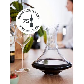 PEUGEOT - Evolution Carafe - To Enhance Tasting Of Young Red Wines - For 75cl Bottle - Double Position (Right Or Inclined) - Made in Europe