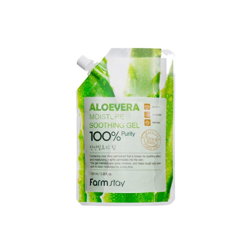Farmstay Moisture Soothing Gel Aloe Vera 100ml (Pouch) / 팜스테이