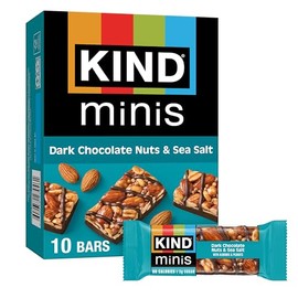 KIND Minis, Dark Chocolate Nuts & Sea Salt, Healthy Snacks, Gluten Free, Low Calorie Snacks, Low Sugar, 10 Count