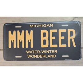 "MMM BEER" State Of  Michigan Novelty License Plate