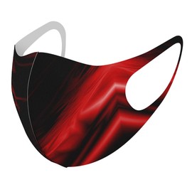 Design 007214 Mask Set of 2, Polyester, Washable, Cloth Mask, XL, Large, Men's, Unique Other, Red, Black