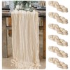 6 Pieces Ivory Cheesecloth Table Runner 10 Ft Cheese Cloth