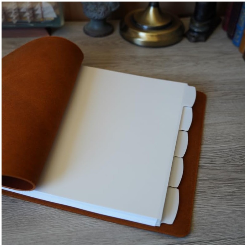 Murdy No. 1 Wide Cut Refillable Leather Binder (Bourbon)