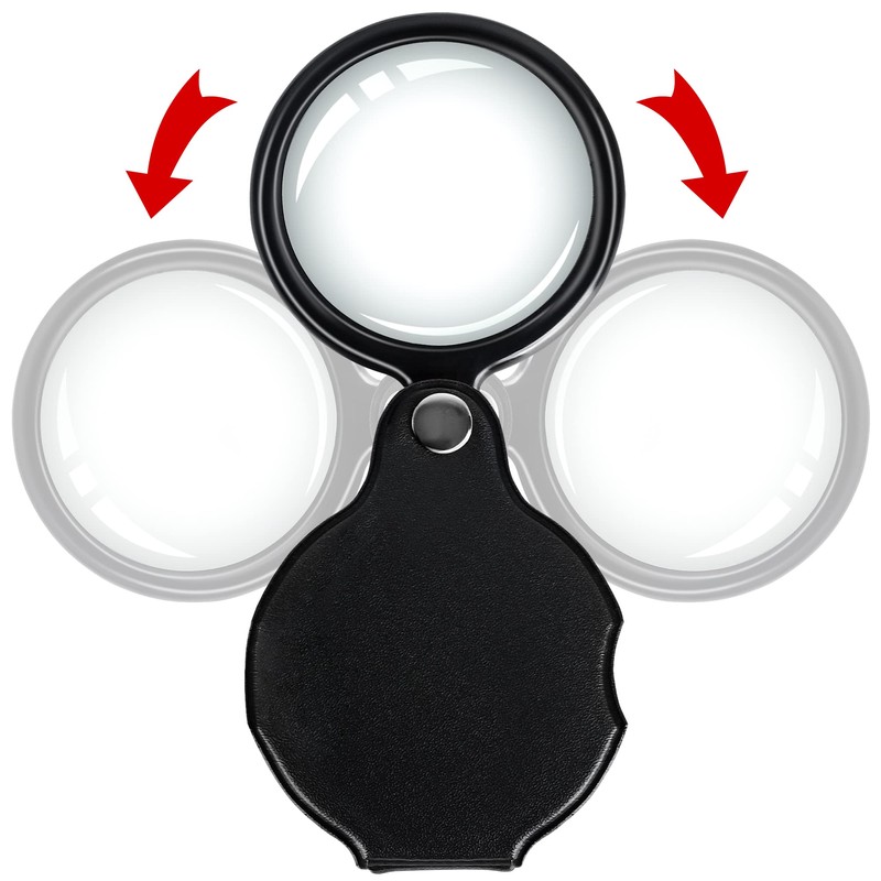 20X Pocket Magnifier - Black Mini Portable Handheld Folding Eye