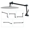 iFealClear Adjustable Shower Head Extension Arm, 16" Brass Shower Head