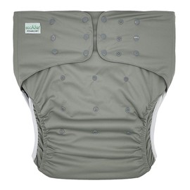 EcoAble Adult Pocket Cloth Diaper 2.0, Reusable Incontinence Briefs | Protective Underwear for Special Needs Teens, Men and Women (Large, Grey)