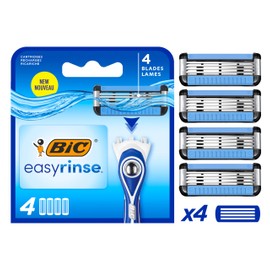 BIC EasyRinse Shaver Anti-Clogging Razor Cartridges - Pack of 4 Refills