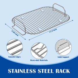 SafBbcue Combo Crisper Basket & Smoke Rack for 7 in 1 Ninja Woodfire OG700 Series Outdoor Grills, XSKCRSPBKT Air Fryer Basket and Roast Rack for Ninja Woodfire Grill OG701 OG751 Accessories, Non-Stick