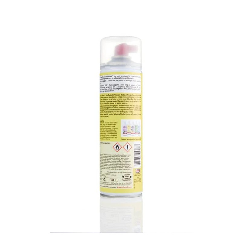 Nilco Nilbac® Max Blast Dry Touch Sanitiser and Freshener, Sherbet