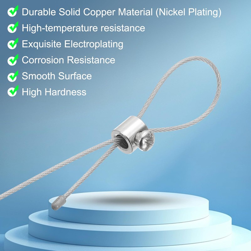 PATIKIL 9x8mm Wire Rope Clip 15 Pcs Metal Cable Clamp