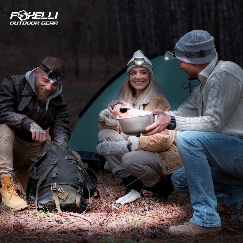 Foxelli USB-C Rechargeable LED Headlamp – Super Bright, Lightweight Head