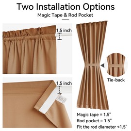 Vatge Terracotta Side Light Curtains for Door Windows - Burnt Orange Sidelight Curtains for Front Door, 1 Panel, W12 x L72, Terracotta