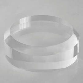 CiaoHER 2in Thickness Acrylic Disc Display Block Clear Polished Round Pedestal Stand Riser (6'' x 2'')