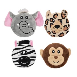 3.5 Inch Safari Subwoofer Disc Dog Toy with Squeaker Choose from 4 Animals or Full Set (Zebra)