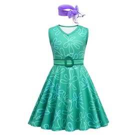 Lito Angels Disgust Dress Costume Fancy Dress with Scarf and Belt for Children Girls Size 9-10 Years 140