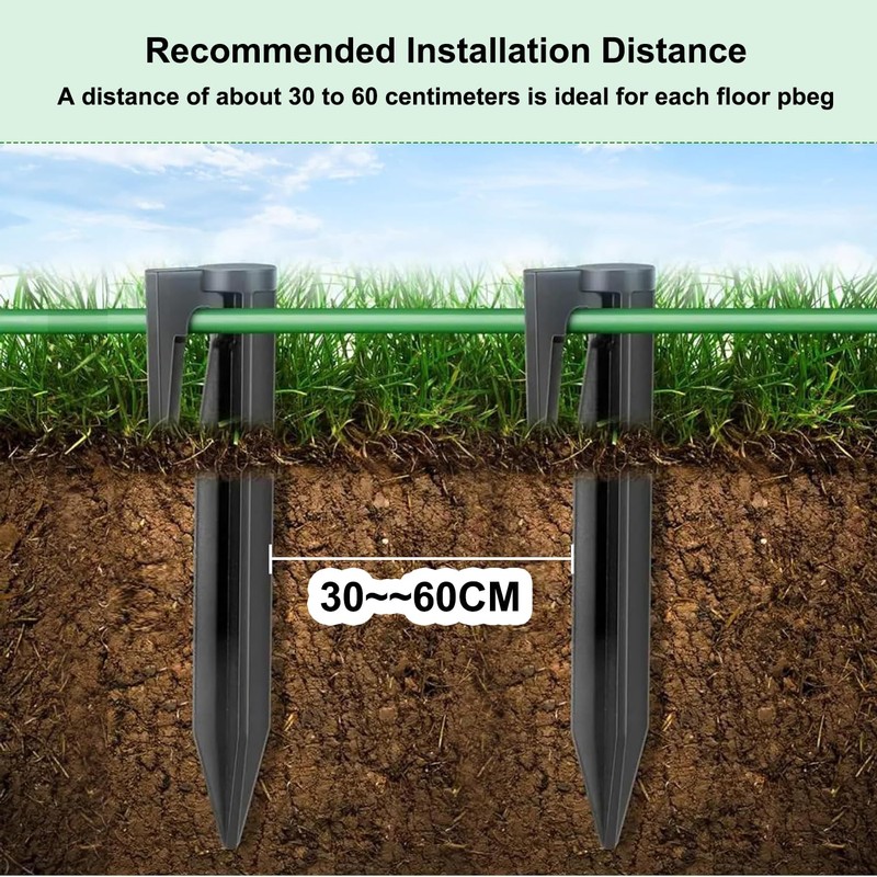 YUNYU 100Pcs Lawn Edging Pegs, 8.5cm Black Landscape Boundary Wire