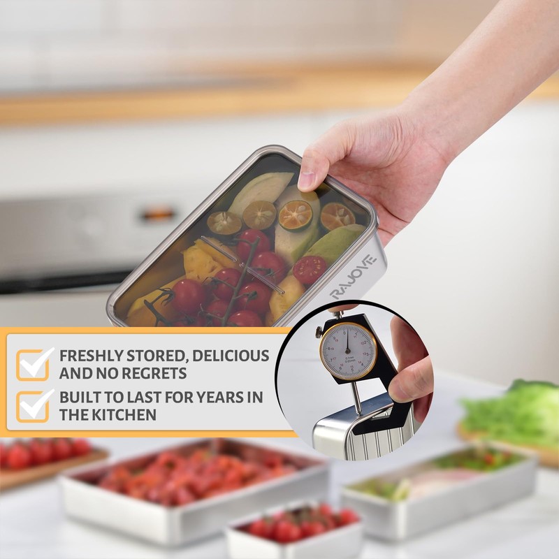 RAJOVE 3 Pack Deepen Bacon Cheese Containers - 304 Stainless