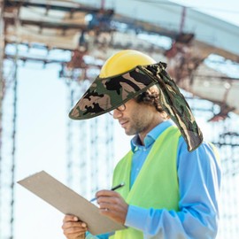 Hard Hat Sun Shade - Hard Hat Sun Shield,Adjustable Tightness Cap Attachment Anti-UV Breathable for Face Head Work Hiking Gardening Cycling Labor