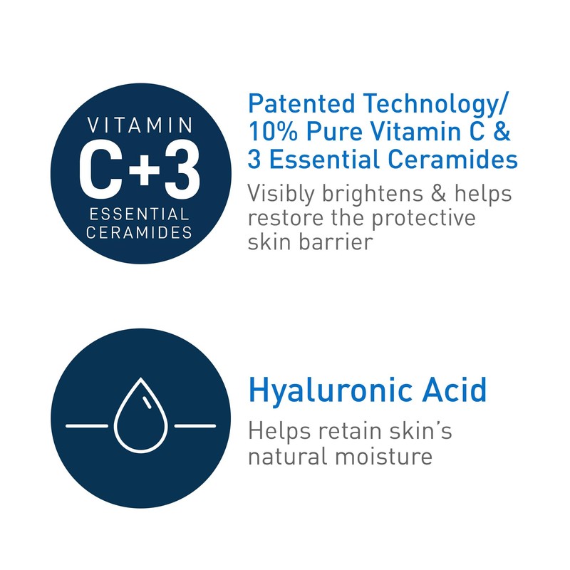 CeraVe Vitamin C Serum with Hyaluronic Acid, Skin Brightening Serum