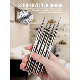 Nail Liner Brush, Fine Line Nail art Brushes 5/9/15/20/25mm Thin Line Nail Brush Detail Drawing, Liner Brush for Nails Gel