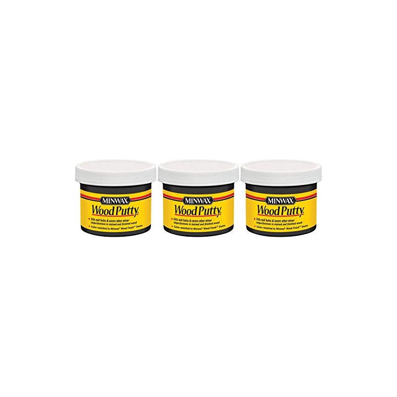 Minwax 13618000 Wood Putty, 3.75 Ounce, Ebony 3 Pack