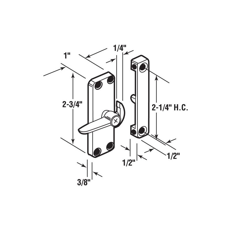 Prime-Line A 103 Chrome Screen Door Latch and Keeper (Single