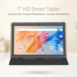 Vyrolinia Tablet 7 Inch Andriod with Protective Case, RAM 8GB(3+5Expand) ROM 32GB 1TB Expand, IPS 1024 * 600 Bluetooth, WiFi, GMS, Widevine L1,YouTube, Netfilx (Black)