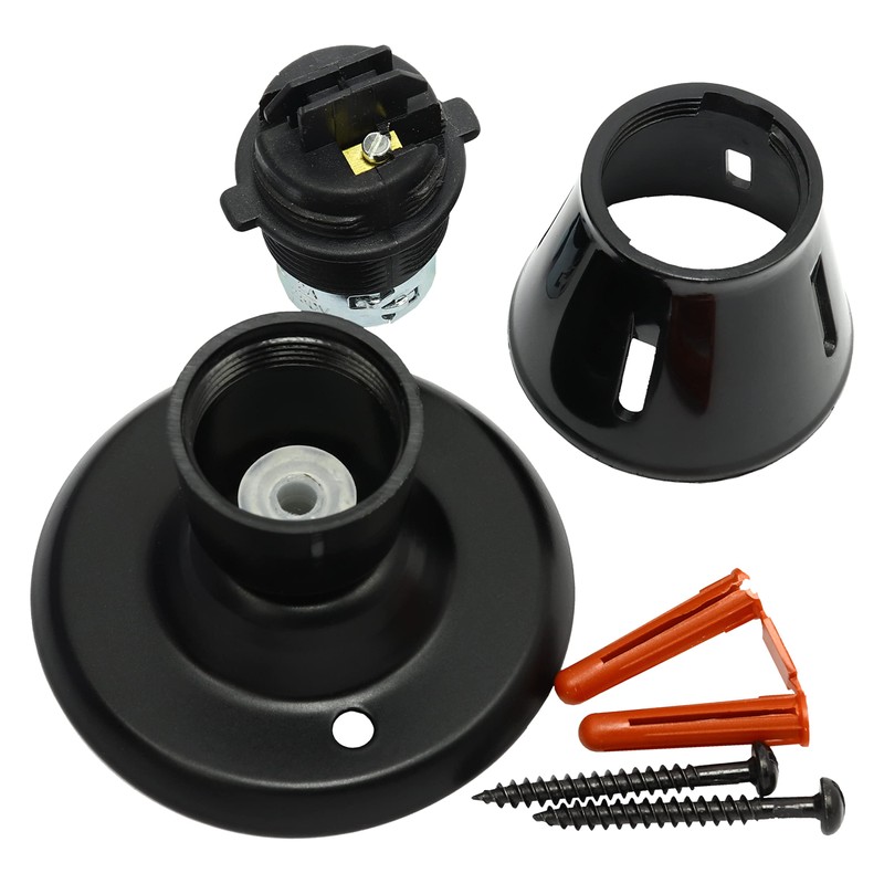 B22 Skirted Batten Bulb Holder in Black