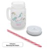 printplanet Drinking Glass with Handle and Straw Printed with Name