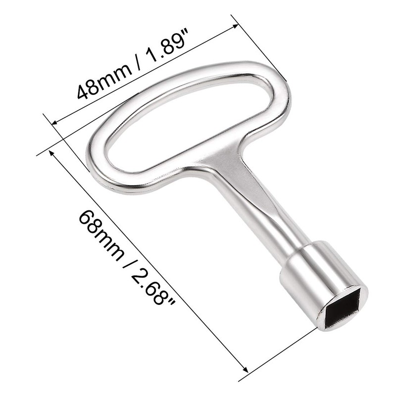 sourcing map Electrical Cabinet Key 8mm Zinc Alloy Square Water