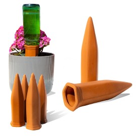 Reifier 6-Pack Natural Self Watering Spikes - Terracotta - Automatic Plant Waterer fo