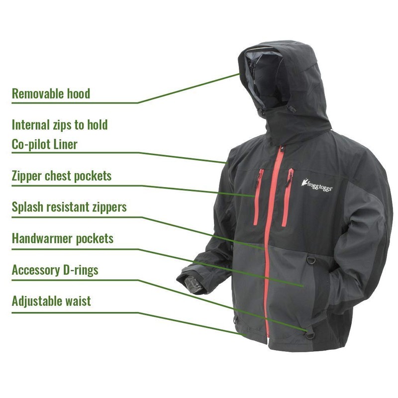 FROGG TOGGS Men's Pilot II Guide Waterproof Breathable Rain Jacket