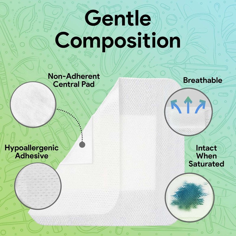Bordered Gauze 4x4 Adhesive Bandages - Island Dressing Pads -
