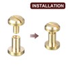 sourcing map 6Pack Brass Chicago Screws, 10x10mm Concave Screw Back