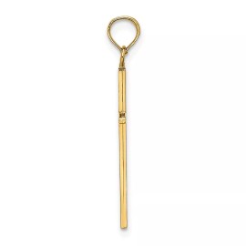 GlittersandGold 14K 3-D and Polished Stick Cross Charm Bracelet Necklace