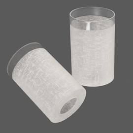 Anmire 2 Pack White Linen Frosted Glass Lamp Shade, Cylinder Light Fixture Replacement Globe or Cover with 1-5/8-Inch Fitter for Pendant Light Chandelier Wall Sconce, G0034