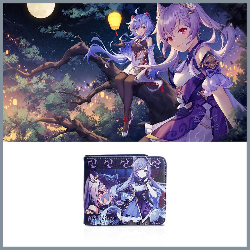 G-Ahora Men's Boys Genshin Leather Wallet Biofold Anime Wallet Credit