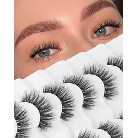 Frihappy False Eyelashes Cat Eye Lashes Natural Fake Lashes 7 Pairs FRH-289