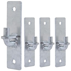 VIVIDA Wall Mount Gate Hinge 4 PCS, Heavy Duty Flat Back Farm Gate Hinge with 5/8" Pin, Chain Link Fence Parts, Galvanized Steel