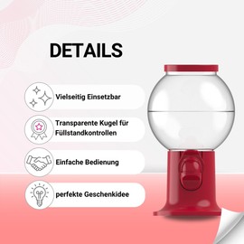 Uakeii Candy Vending Machine as Candy Bar Accessory - Sweet Box Gift Idea - Snack Dispenser for Children and Adults - Ideal as a Snack Stadium at Home or in the Office - Gift for Christmas - Red