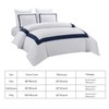 OSVINO 3 Pieces Microfiber Simple Line Style Duvet Cover and