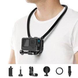 K&F Concept Gopro Mount, Neck Mount, Action Camera Accessory, Compatible with Smartphones, Gopro, Action, Insta, POV Photography, Fishing, and Everyday Vlog