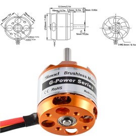 D3536 Quiet Motor, 750KV / 910KV / 1000KV / 1250KV / 1450KV Replacement Accessories for Brushless Motorised RC Aircraft for Fixed Wing RC Aircraft (910KV)